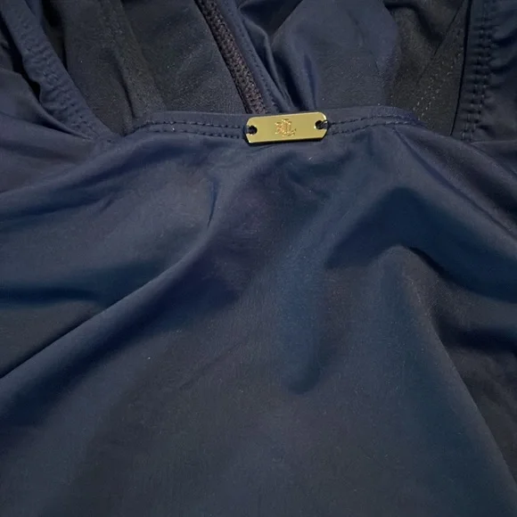 LAUREN RALPH LAUREN Beach Club Solids Underwire Tankini Swim Top - Picture 7 of 7